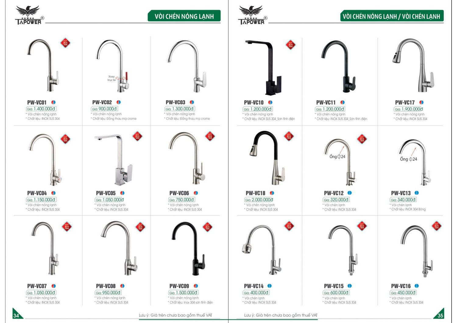 Thiết bị vệ sinh TAPOWER Catalogue và Bảng giá mới nhất /Page 18